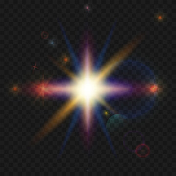 Golden Lens Flare Light Effect Overlay