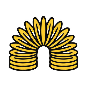 Slinky Playful Spring Toy Classic Yellow Outline