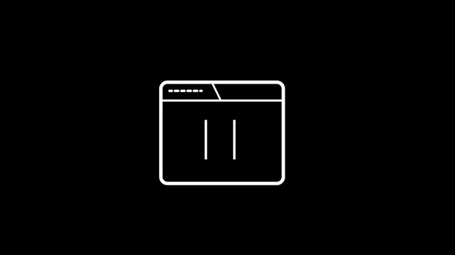 Minimal and clean loop animation of a webpage browser UI window on a black background, perfect for tech tutorials, software demos, and internet technology clips.