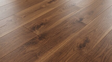 Fototapeta premium Close-up view of polished hardwood flooring with natural grain and warm tones in modern interior
