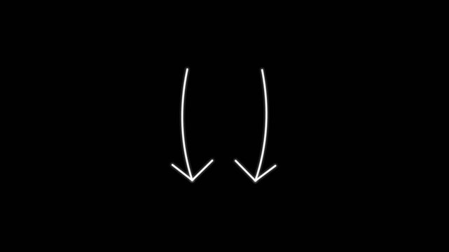 Animated White Chalk Arrow Overlays, Hand-Drawn Doodle Pointers on Black 4K