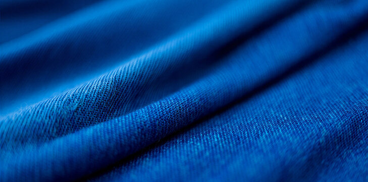 Rich royal blue velvet fabric surface with soft waves and elegant texture background material backgrounds interior decoration clothing upholstery backdrop decorative artistic