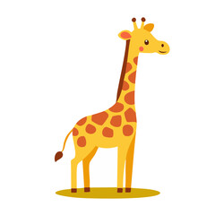 Obraz premium Cute cartoon giraffe illustration in flat design style