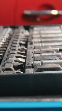 Set of tools in suitcase