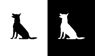 dog silhouette vector illustration, dog sitting silhouette, dogs silhouette set vector illustration, dogs, dog, black, art, design, symbol, bone, bones, bone and dog silhouette, animal, silhouette,  © SUMAIRA
