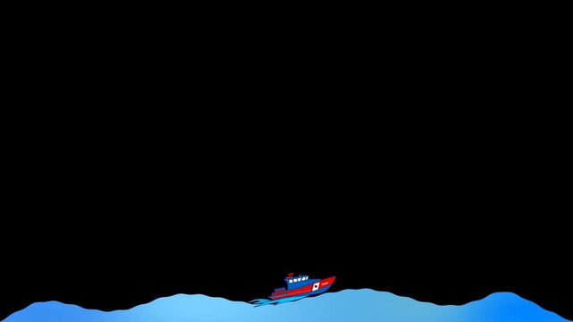 Stylized ocean wave motion graphic background animation sea water abstract