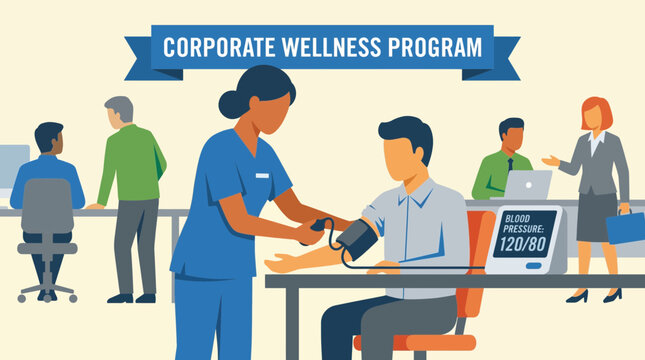 Corporate Wellness Program Health Screening Blood Pressure Check