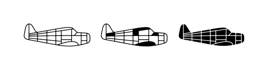 Vintage Aircraft Silhouettes, Retro Aviation Icons, Classic Airplane Designs © Yasin