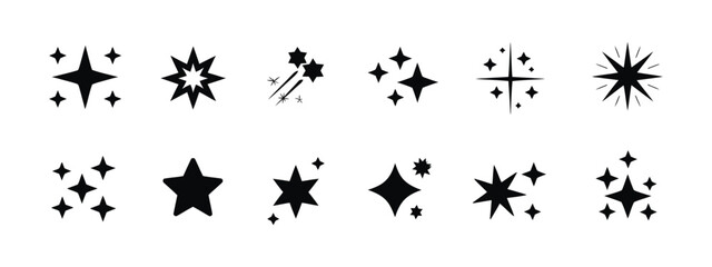 Stars weapon icon set hand drawn stars collection vector illustration decorative celestial symbol pack for fantasy magic and design use © ABUBOKKORsiddik