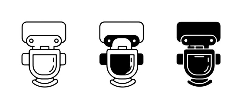 Camera Flash Icons, Photography Equipment Set, Studio Lighting Symbols