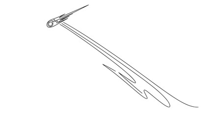 Meteoroid Streak Line Art - Falling Space Rock Illustration © Mam