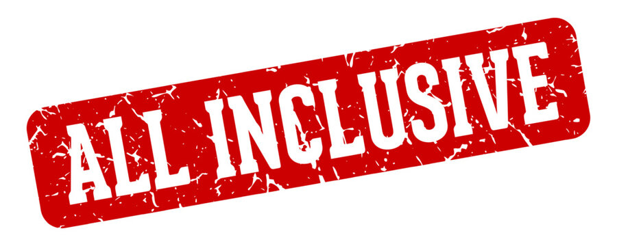 all inclusive rectangular sign. all inclusive stamp