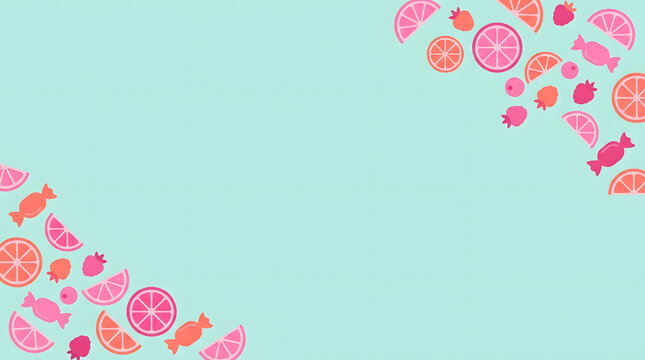 Fruity Candy Pattern Minimalist Wallpaper