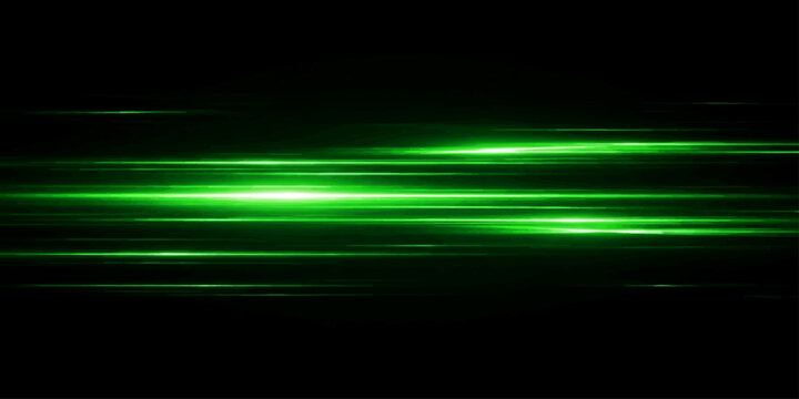 An abstract green background loop features glowing lines, light particles, and a dark blue digital wave pattern for a motion art design backdrop