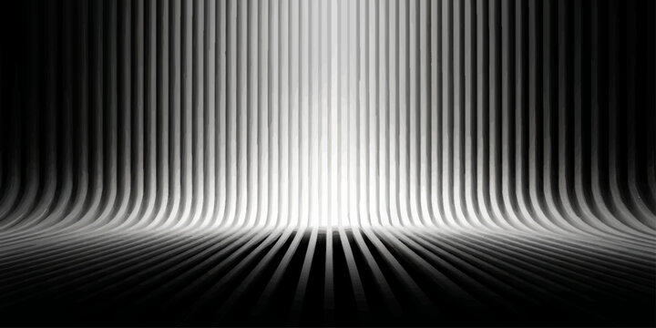 An abstract black and white vector background featuring a metallic silver texture with dark steel stripes and grey lines for a modern wallpaper design