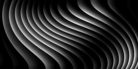 Obraz premium Abstract black and white background featuring a futuristic 3d spiral tunnel with metallic curves, technology lines, and motion waves in a round architectural shape