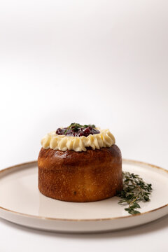 Cherry Cream Pastry with Fresh Thyme
