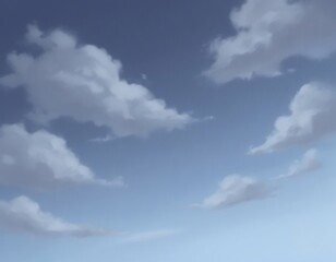 Obraz premium 晴れ渡る青空 雲流れる風景