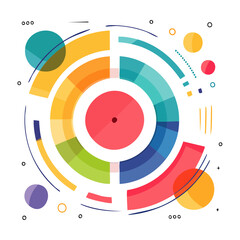 Abstract colorful circular data visualization design