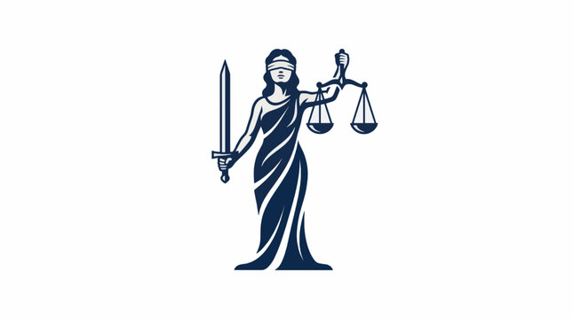 Lady Justice Vector Illustration Flat Design Law Symbol Commercial Use