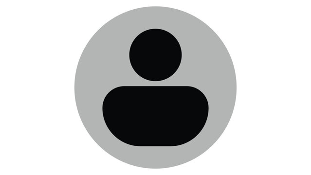 default user profile icon with minimal avatar silhouette and generic account symbol illustration