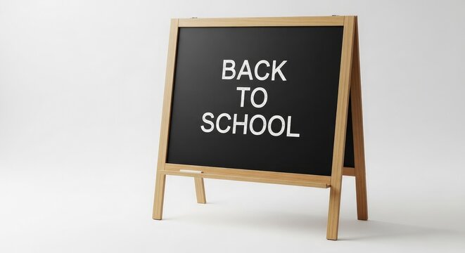 Back to school chalkboard sign with wooden frame
