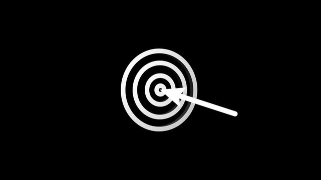 Target aim icon animation isolated on black background.