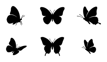 Butterfly Silhouettes Vector Set, Insect Icons, Winged Creatures Collection © Mehjabin