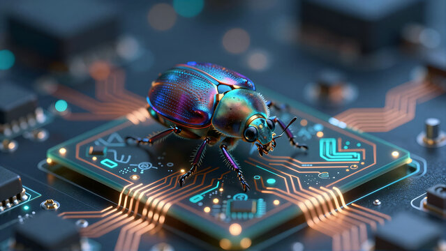 Microscopic Data Inspector on Circuitry Board