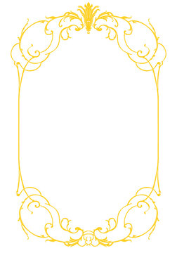 Rococo Vintage Border And Frame Luxury Ornamental Decorative Illustration