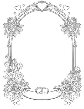 	
Wedding Border And Frame Elegant Floral Decorative Invitation Illustration