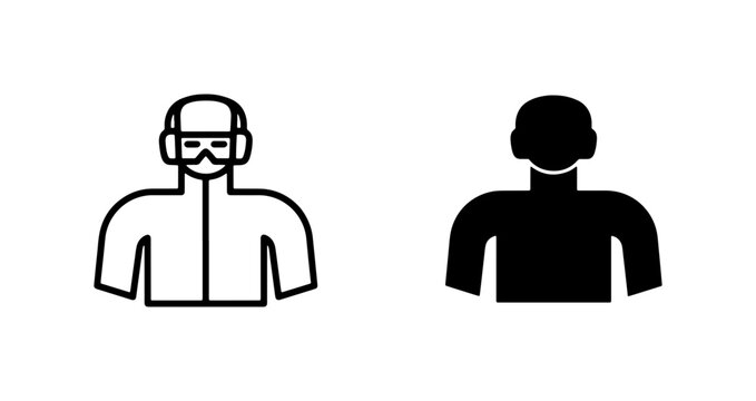 Hazmat Suit Icon Set, Protective Gear Vector Graphics, Safety Apparel Symbols