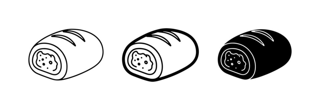Bread Icons, Loaf Vector Art, Baked Goods Graphics