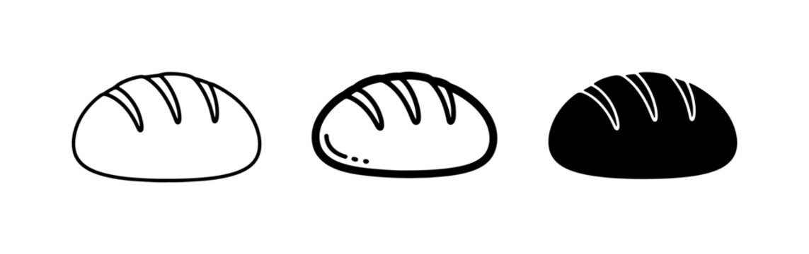 Bread Icons, Loaf Vector Art, Bakery Symbols
