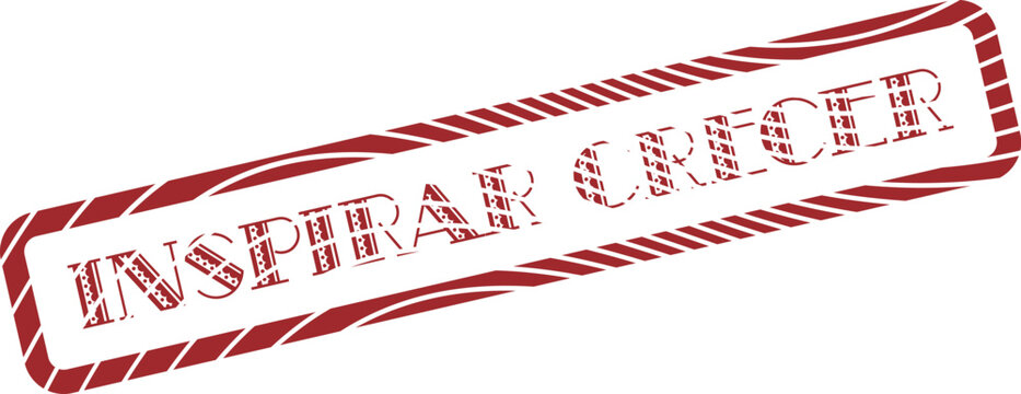 Prominent red textured stamp featuring the words Inspirar Crecer for personal and business growth