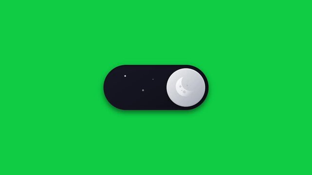 Animated toggle switches on green background changing from night to day
