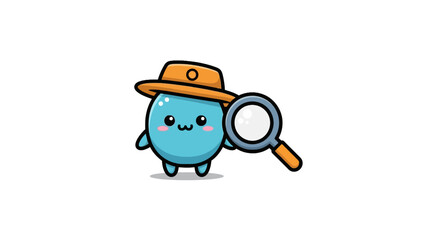 Fototapeta premium Cartoon detective character with hat.