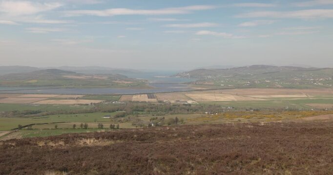 Static shot of the view from the Grianan of Aileach on a summers day