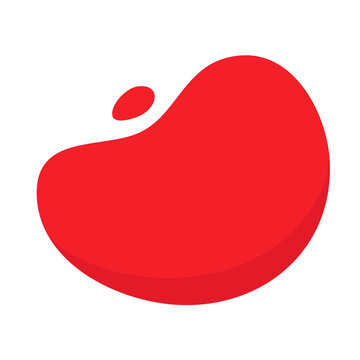 Abstract red shape on white background