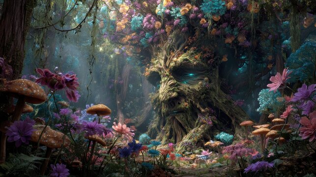 Enchanted Forest Tree Face Fantasy Nature