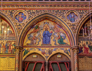 Obraz premium sainte-chapelle stained glasses windows, Paris, France