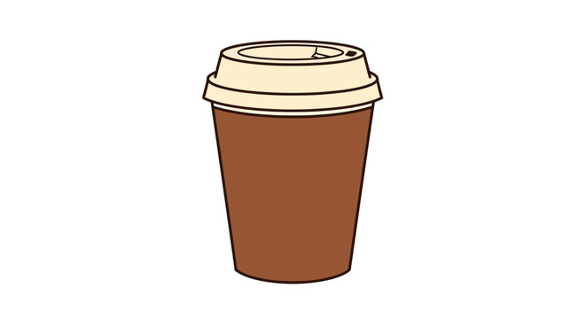 Brown Disposable Coffee Cup Closeup.