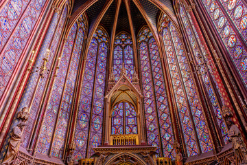 Fototapeta premium sainte-chapelle stained glasses windows, Paris, France