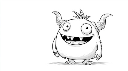 Naklejka premium a cute monster, cartoon style , coloring bacl and white