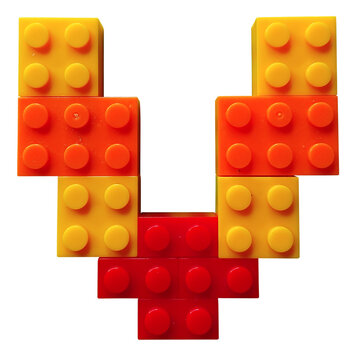 plastic toy blocks letter v