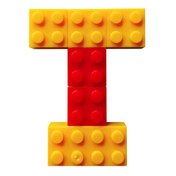 plastic toy blocks letter t