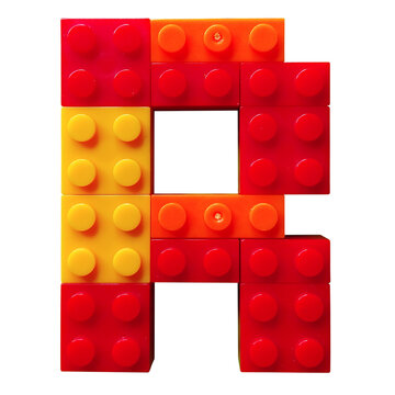 plastic toy blocks letter r