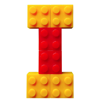 plastic toy blocks letter i