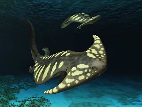 Pr&auml;historisches Amphibium Diplocaulus