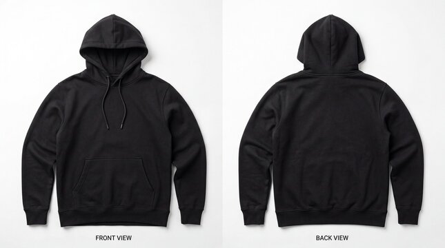 Black Hoodie Mockup Front and Back